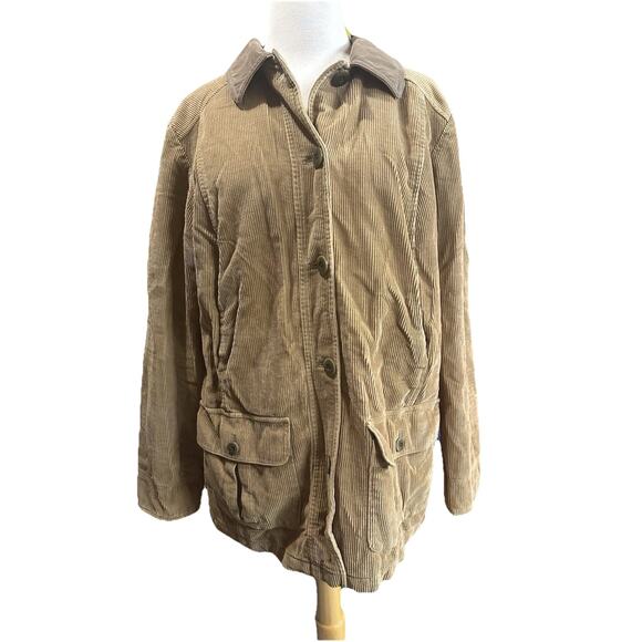 Rare Vintage LL BEAN Plaid Lined Corduroy Canvas Chore Jacket 90s Small - Picture 1 of 12